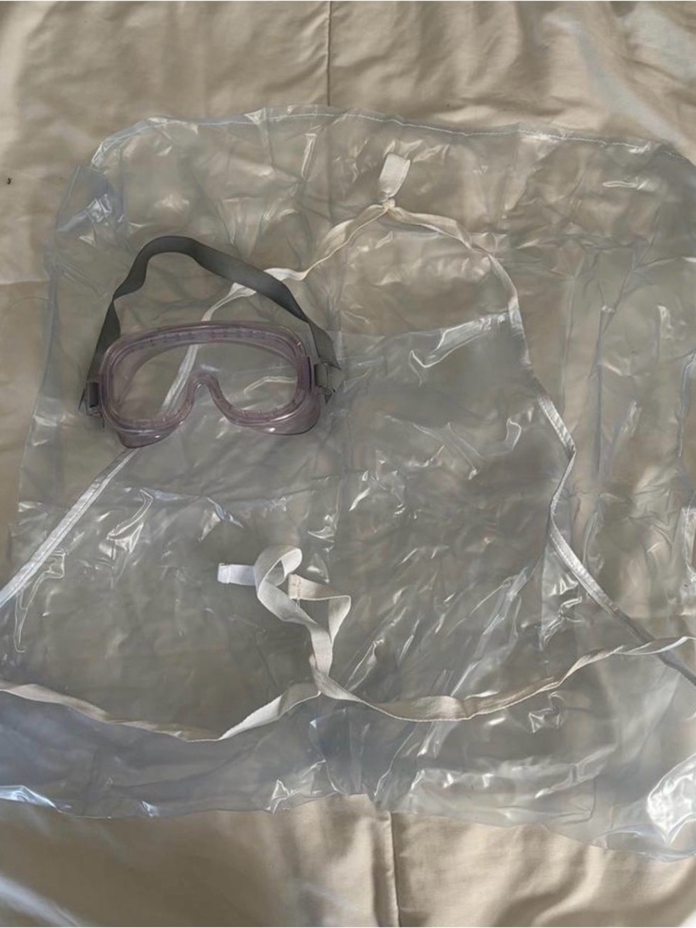 Clear Lab Goggles and lab apron